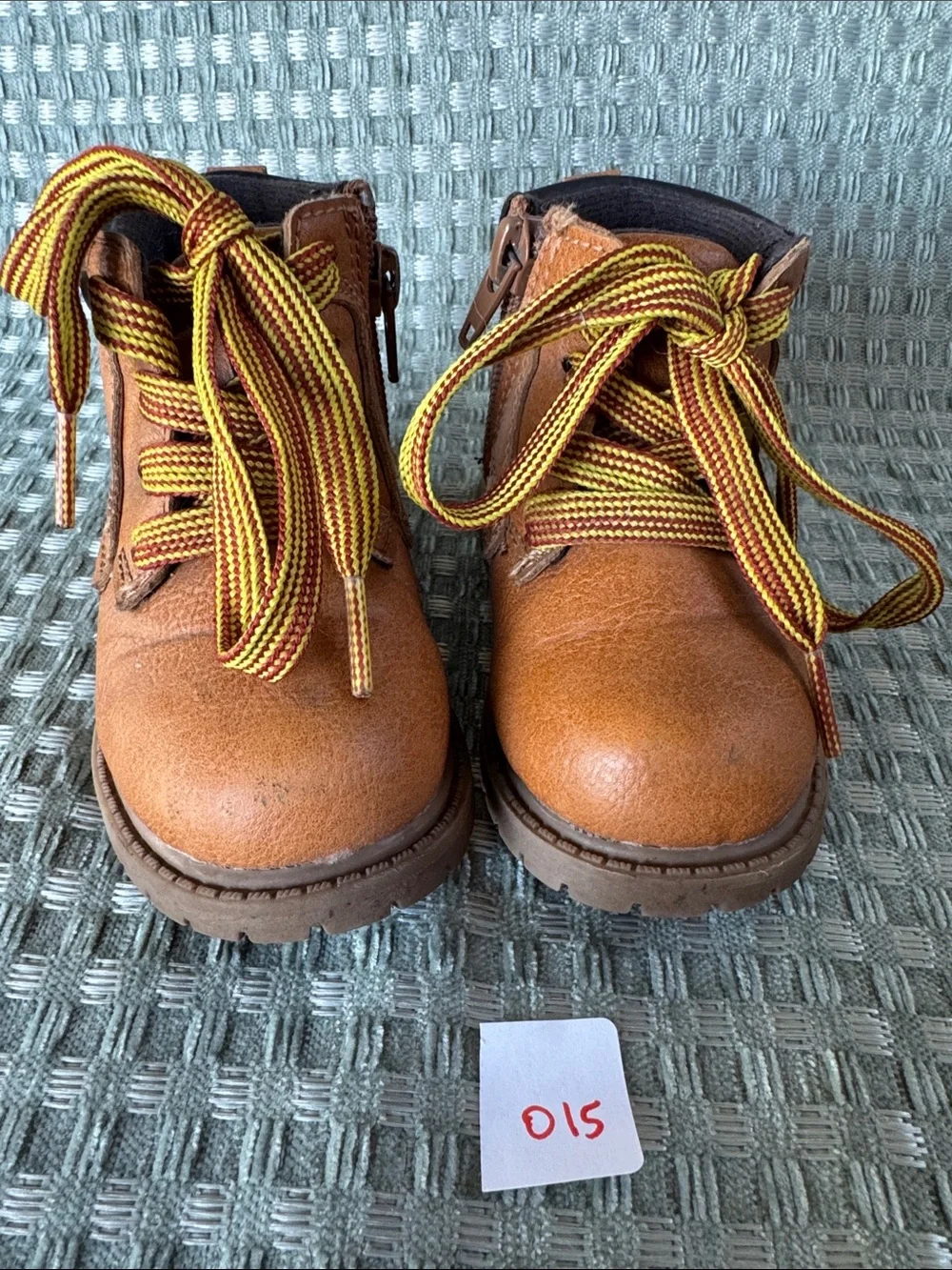 Carter’s Roy Toddler Boys Work Boots Size 5 Tan Brown Faux Leather
